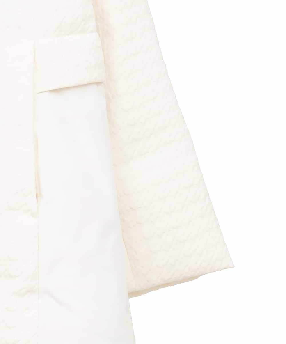 RHUWD30120 HIROKO KOSHINO(ヒロココシノ) 千鳥柄ジャガードダウンジャケット ホワイト