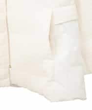 RHUWD30120 HIROKO KOSHINO(ヒロココシノ) 千鳥柄ジャガードダウンジャケット ホワイト