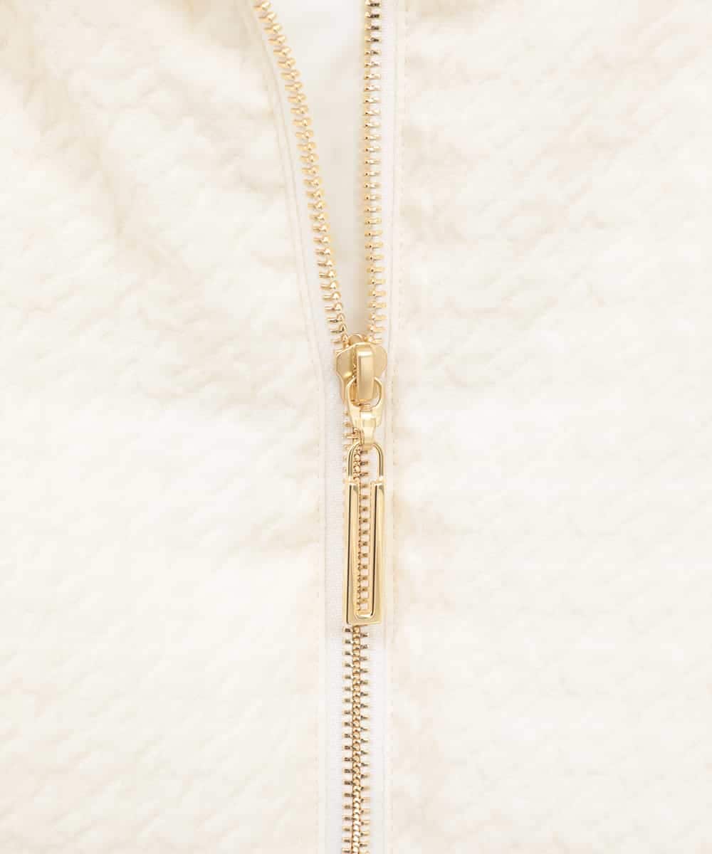 RHUWD30120 HIROKO KOSHINO(ヒロココシノ) 千鳥柄ジャガードダウンジャケット ホワイト