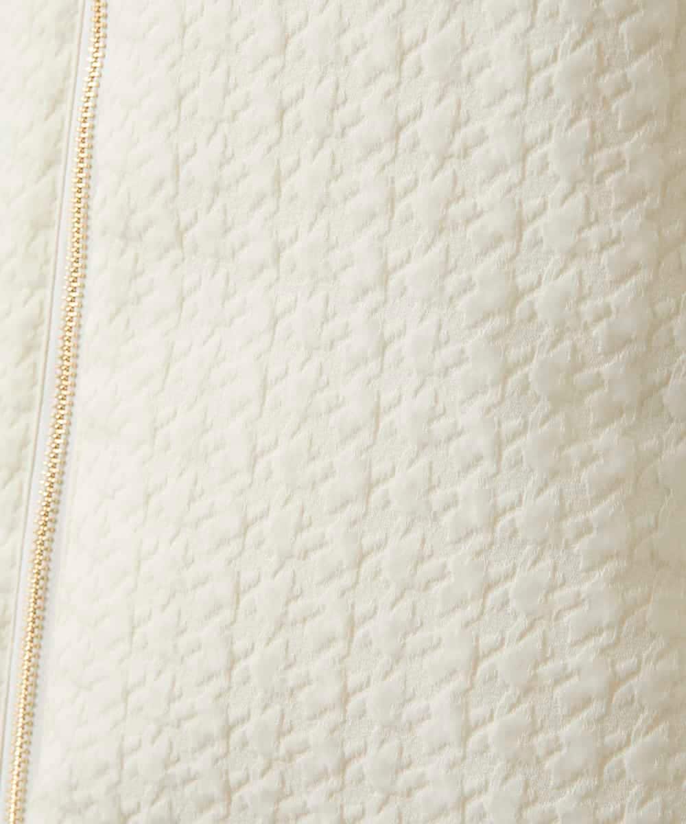 RHUWD30120 HIROKO KOSHINO(ヒロココシノ) 千鳥柄ジャカードダウンジャケット ホワイト