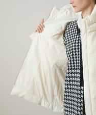 RHUWD30120 HIROKO KOSHINO(ヒロココシノ) 千鳥柄ジャカードダウンジャケット ホワイト