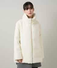 RHUWD30120 HIROKO KOSHINO(ヒロココシノ) 千鳥柄ジャカードダウンジャケット ホワイト