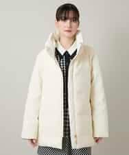 RHUWD30120 HIROKO KOSHINO(ヒロココシノ) 千鳥柄ジャカードダウンジャケット ホワイト