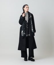 RHUZD08120 HIROKO KOSHINO(ヒロココシノ) スパンコール刺繍メモリータフタトレンチコート /日本製 ブラック
