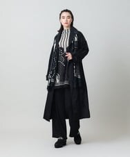 RHUZD08120 HIROKO KOSHINO(ヒロココシノ) スパンコール刺繍メモリータフタトレンチコート /日本製 ブラック
