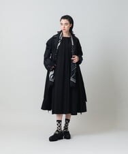 RHUZD08120 HIROKO KOSHINO(ヒロココシノ) スパンコール刺繍メモリータフタトレンチコート /日本製 ブラック