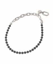 RK2CD01320 HIROKO KOSHINO(ヒロココシノ) アシンメトリーネックレス/日本製 ブラック