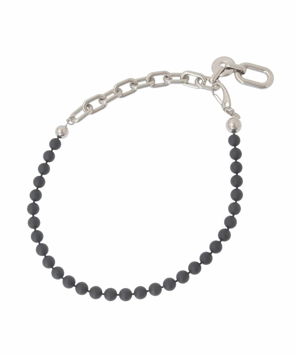 RK2CD01320 HIROKO KOSHINO(ヒロココシノ) アシンメトリーネックレス/日本製 ブラック