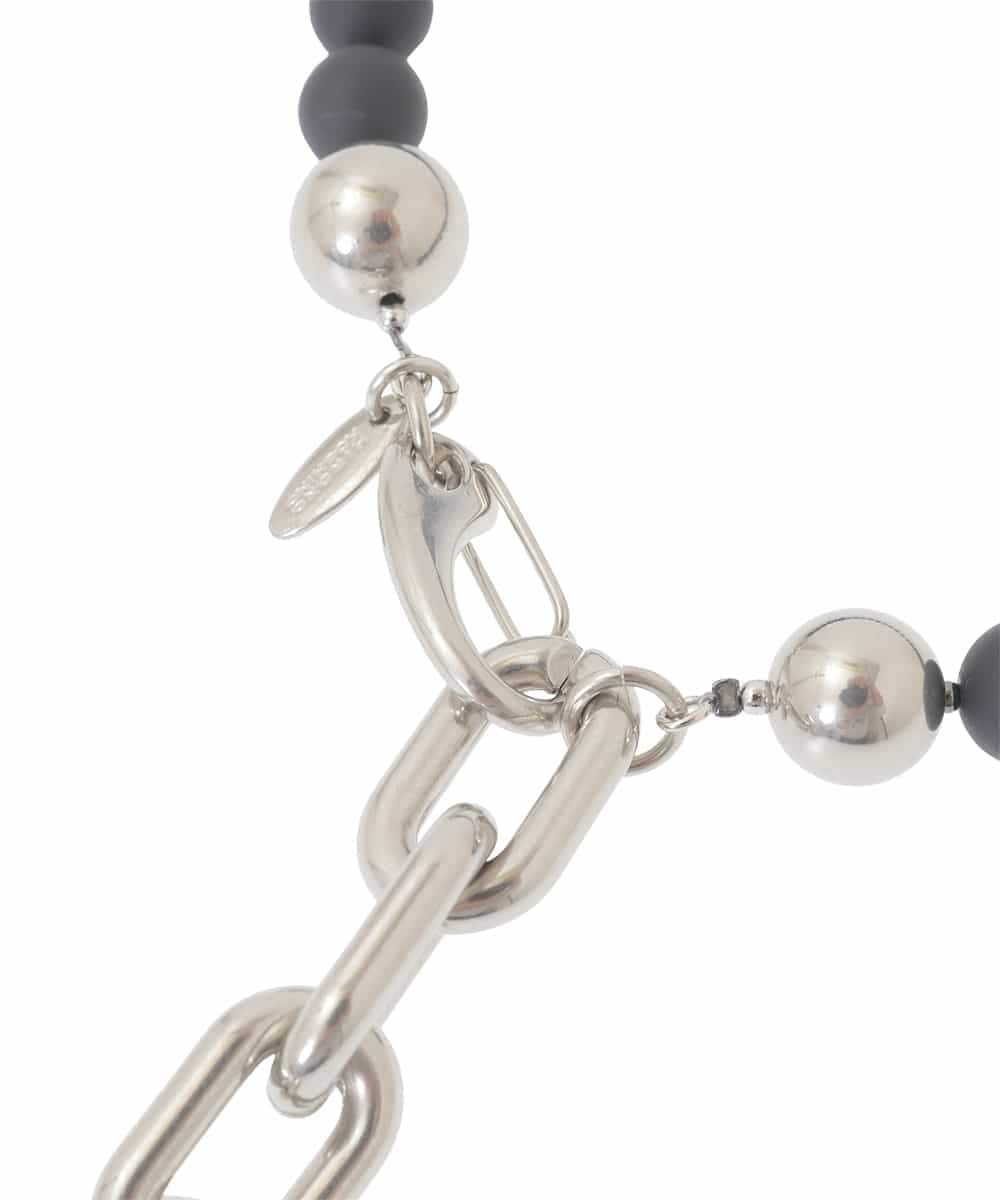 RK2CD01320 HIROKO KOSHINO(ヒロココシノ) アシンメトリーネックレス/日本製 ブラック