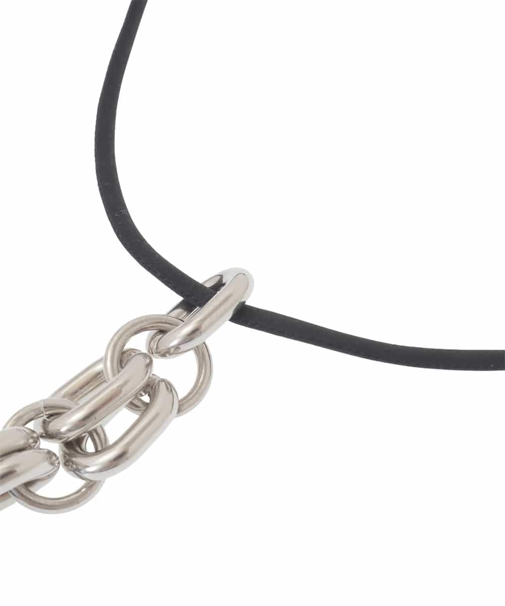 RK2CD02260 HIROKO KOSHINO(ヒロココシノ) モチーフチェーンワントップペンダント/日本製 ブラック