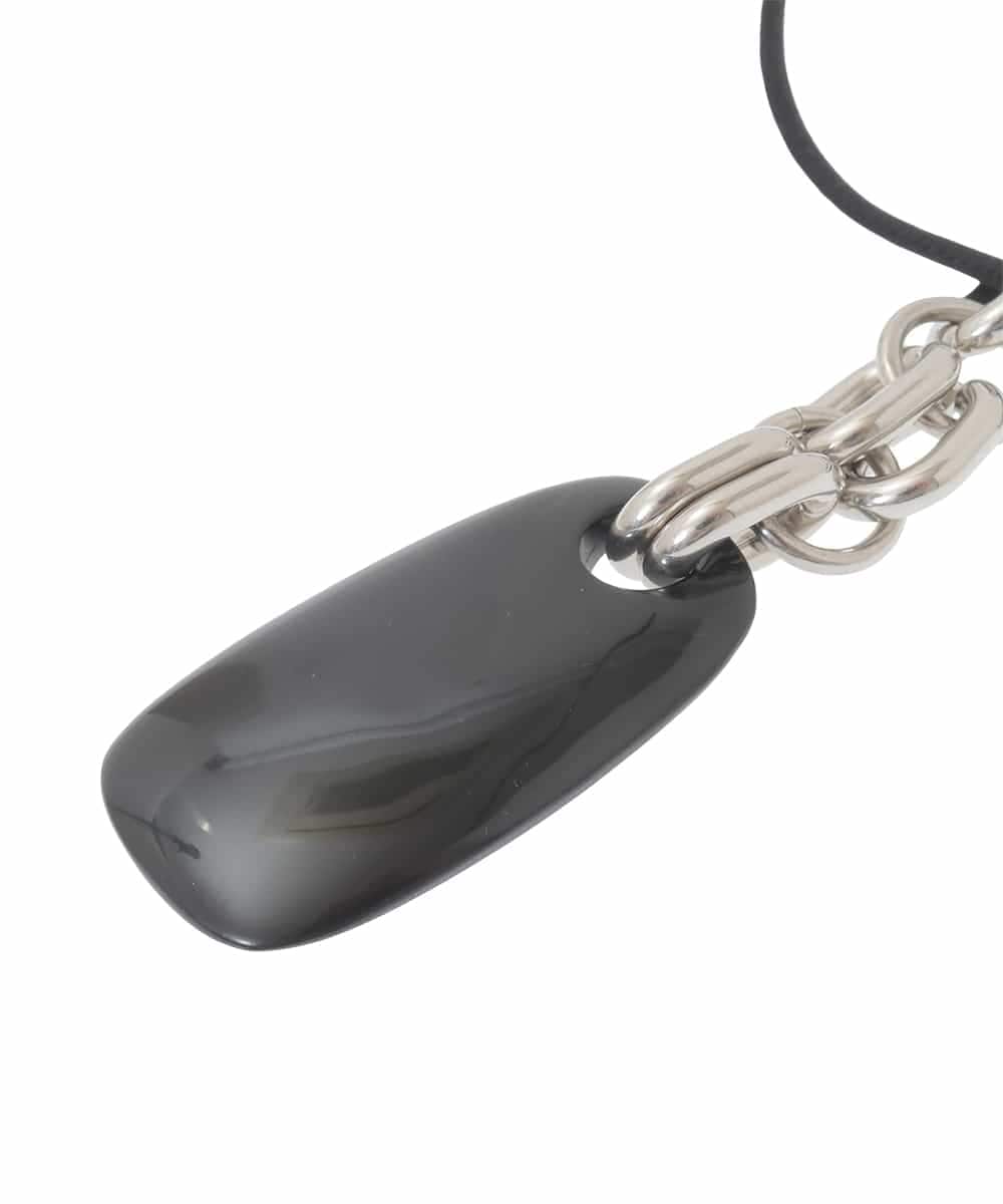 RK2CD02260 HIROKO KOSHINO(ヒロココシノ) モチーフチェーンワントップペンダント/日本製 ブラック