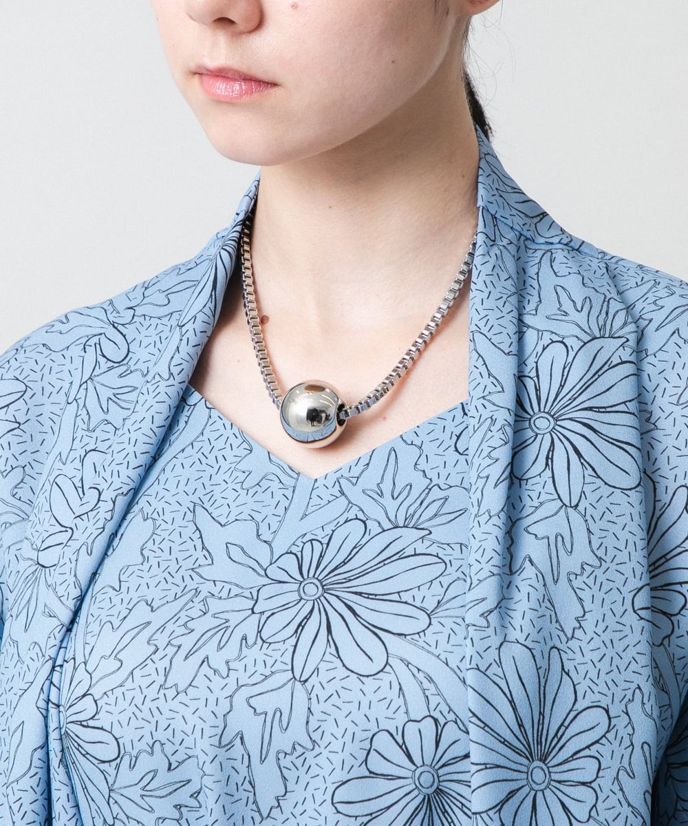 RK2ED11210 HIROKO KOSHINO(ヒロココシノ) ボールショートネックレス/日本製 シルバー