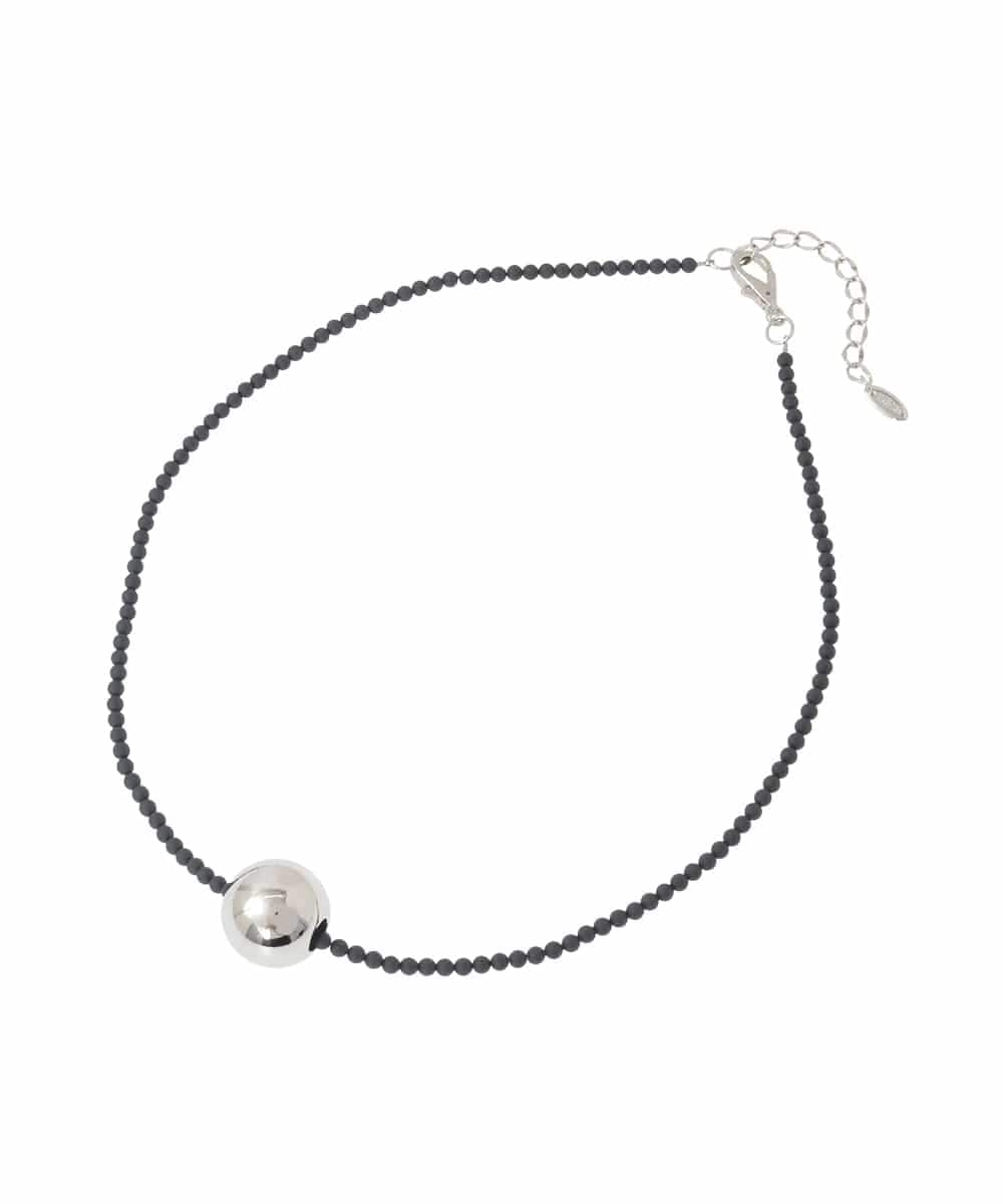 RK2ED12180 HIROKO KOSHINO(ヒロココシノ) ボールミドルネックレス/日本製 ブラック