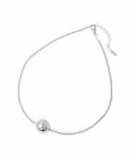 RK2ED12180 HIROKO KOSHINO(ヒロココシノ) ボールミドルネックレス/日本製 シルバー