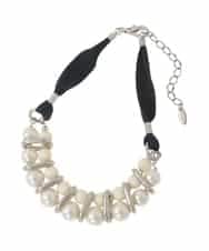 RK2FD01270 HIROKO KOSHINO(ヒロココシノ) パールコンビショートネックレス/日本製 アイボリー