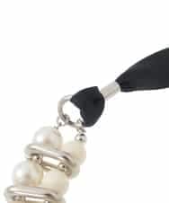 RK2FD01270 HIROKO KOSHINO(ヒロココシノ) パールコンビショートネックレス/日本製 アイボリー