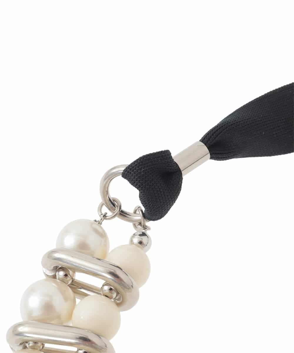 RK2FD01270 HIROKO KOSHINO(ヒロココシノ) パールコンビショートネックレス/日本製 アイボリー