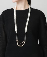 RK2FD02270 HIROKO KOSHINO(ヒロココシノ) コンビネーションロングネックレス/日本製 アイボリー