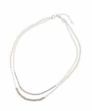 RK2FD02270 HIROKO KOSHINO(ヒロココシノ) コンビネーションロングネックレス/日本製 アイボリー