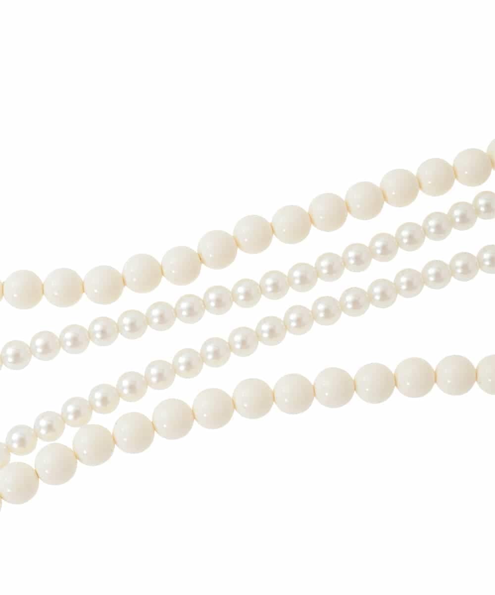 RK2FD02270 HIROKO KOSHINO(ヒロココシノ) コンビネーションロングネックレス/日本製 アイボリー