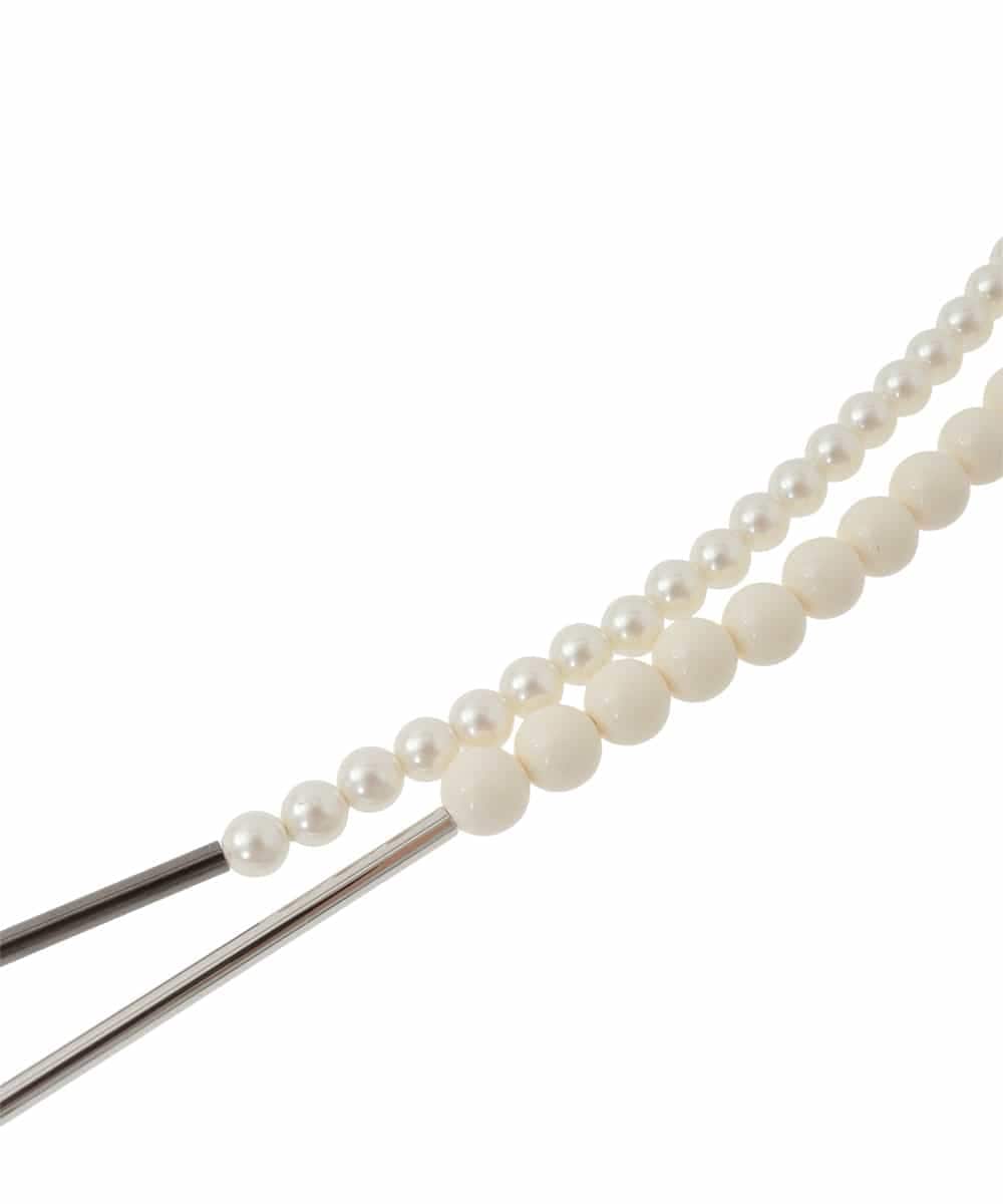 RK2FD02270 HIROKO KOSHINO(ヒロココシノ) コンビネーションロングネックレス/日本製 アイボリー