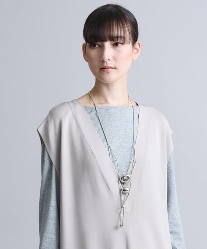 RK2FS02240 HIROKO KOSHINO 【日本製】メタルパイプペンダントネックレス