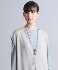 RK2FS02240 HIROKO KOSHINO(ヒロココシノ) 【日本製】メタルパイプペンダントネックレス シルバー