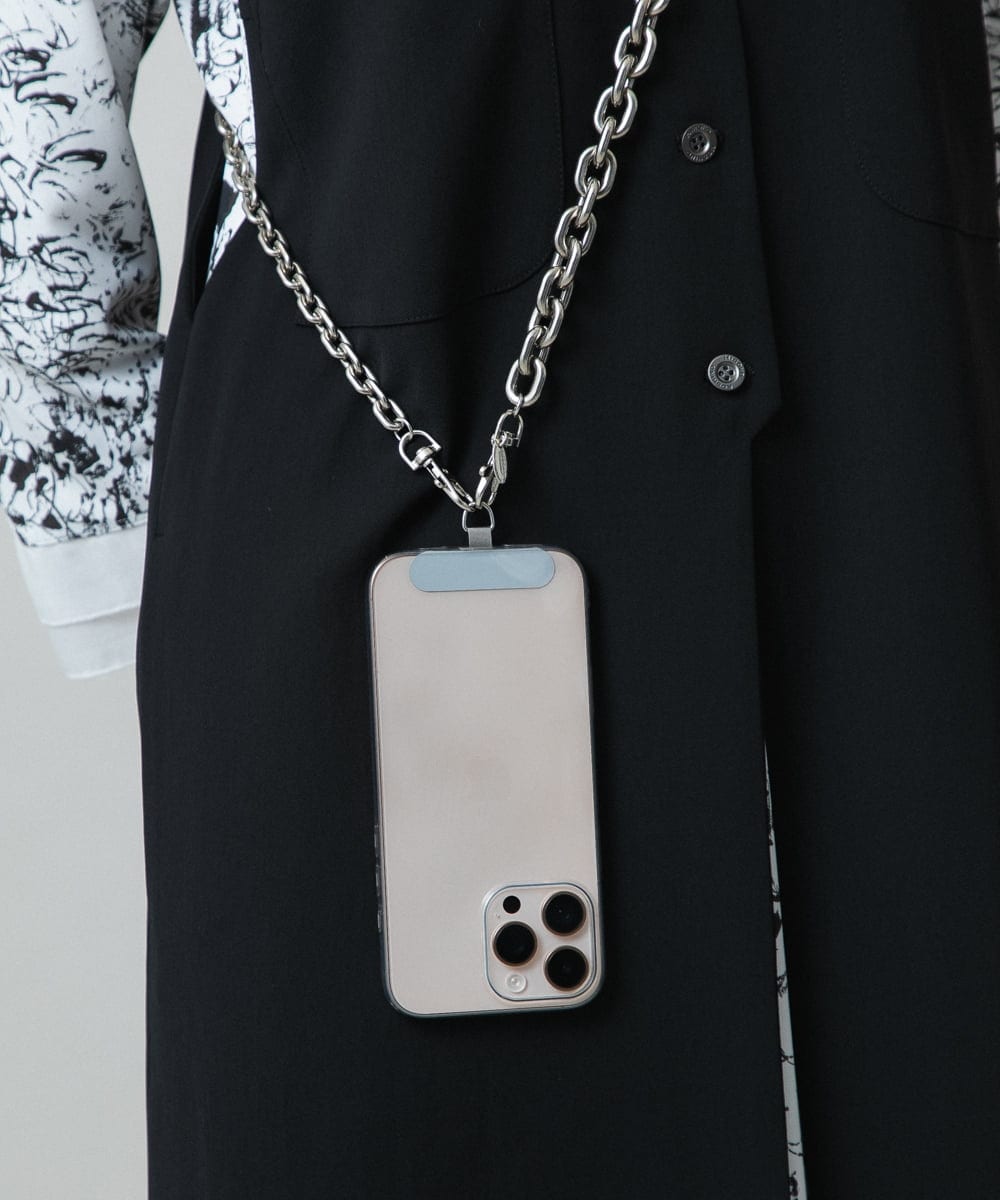 RK2GD02290 HIROKO KOSHINO(ヒロココシノ) 【スマホストラップ】ロングチェーンネックレス /日本製 シルバー