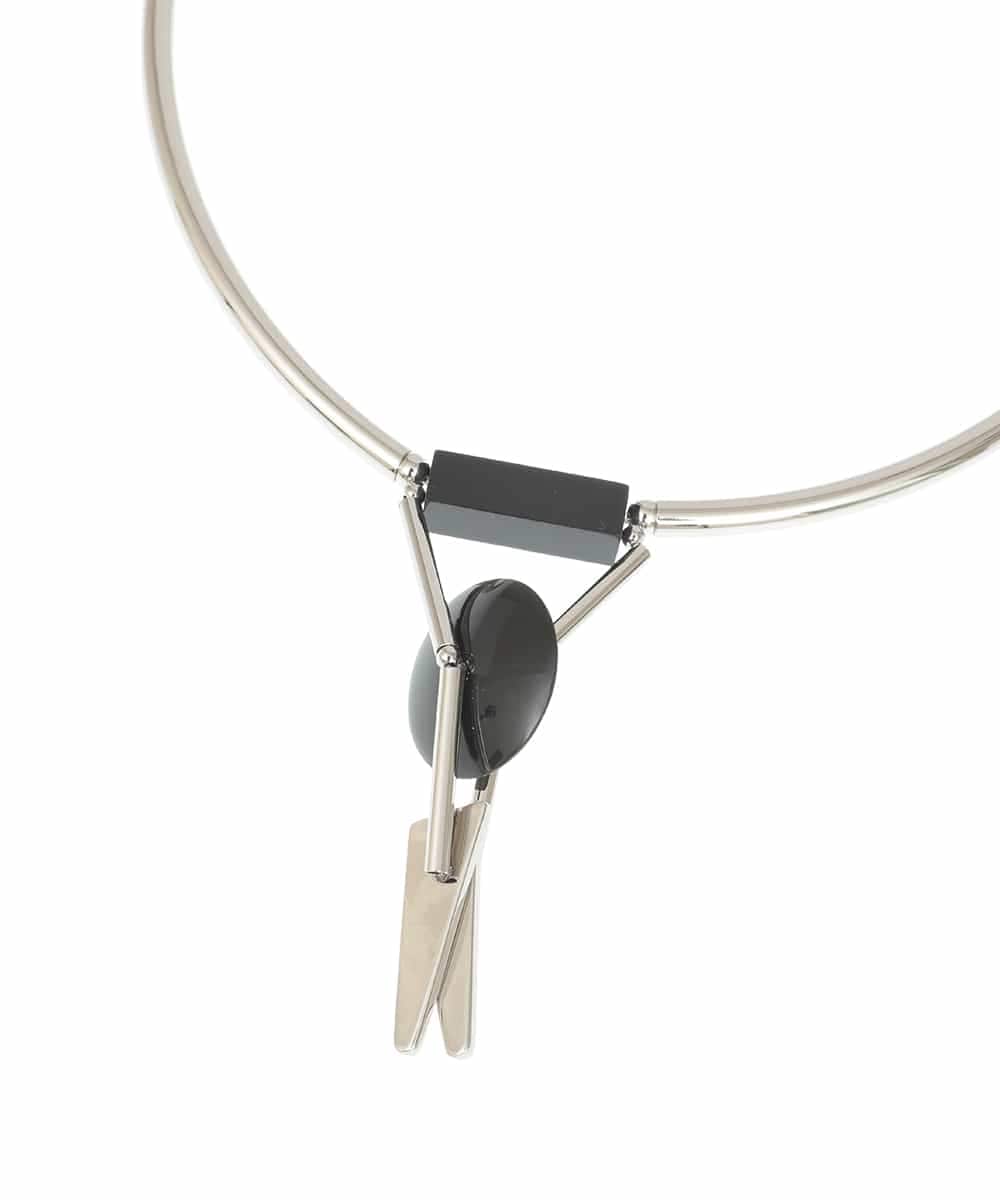 RK2GE01290 HIROKO KOSHINO(ヒロココシノ) Tラインネックレス/日本製 シルバー