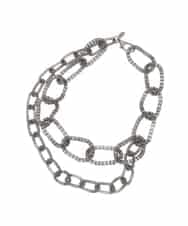 RK2LD01290 HIROKO KOSHINO(ヒロココシノ) メッシュチェーン2WAYネックレス ブラック