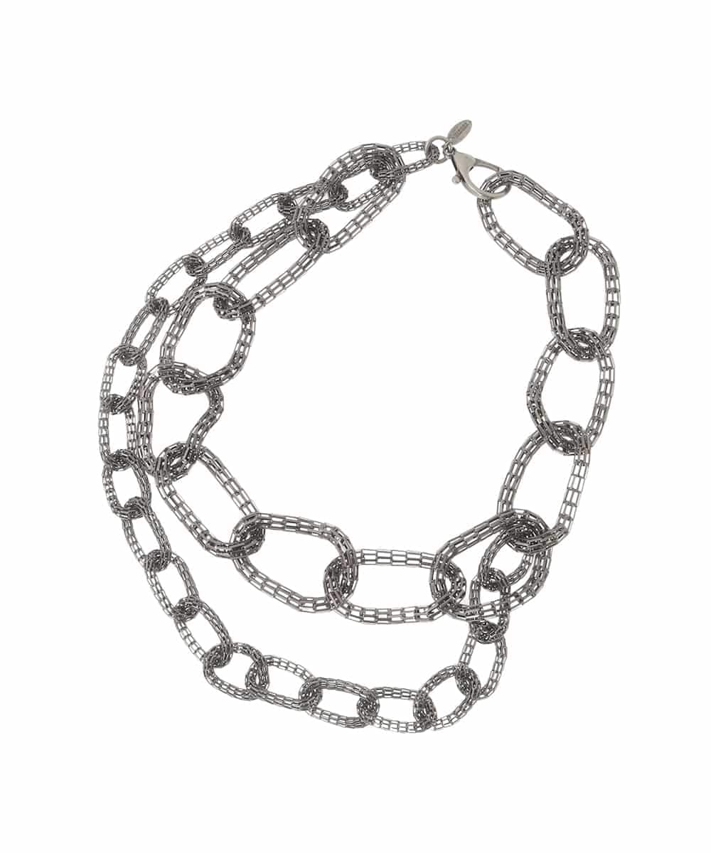 RK2LD01290 HIROKO KOSHINO(ヒロココシノ) メッシュチェーン2WAYネックレス ブラック