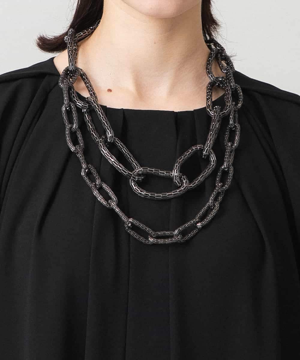 RK2LD01290 HIROKO KOSHINO(ヒロココシノ) メッシュチェーン2WAYネックレス ブラック