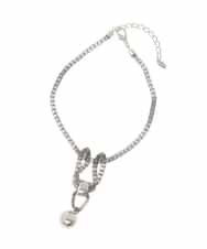 RK2LD02230 HIROKO KOSHINO(ヒロココシノ) メッシュチェーンショートネックレス ブラック