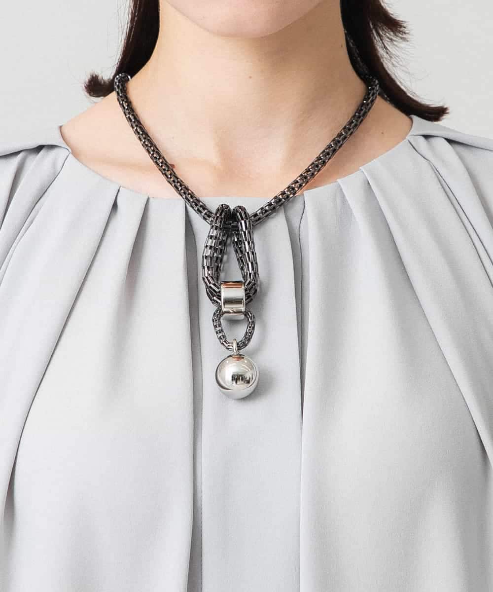 RK2LD02230 HIROKO KOSHINO(ヒロココシノ) メッシュチェーンショートネックレス ブラック