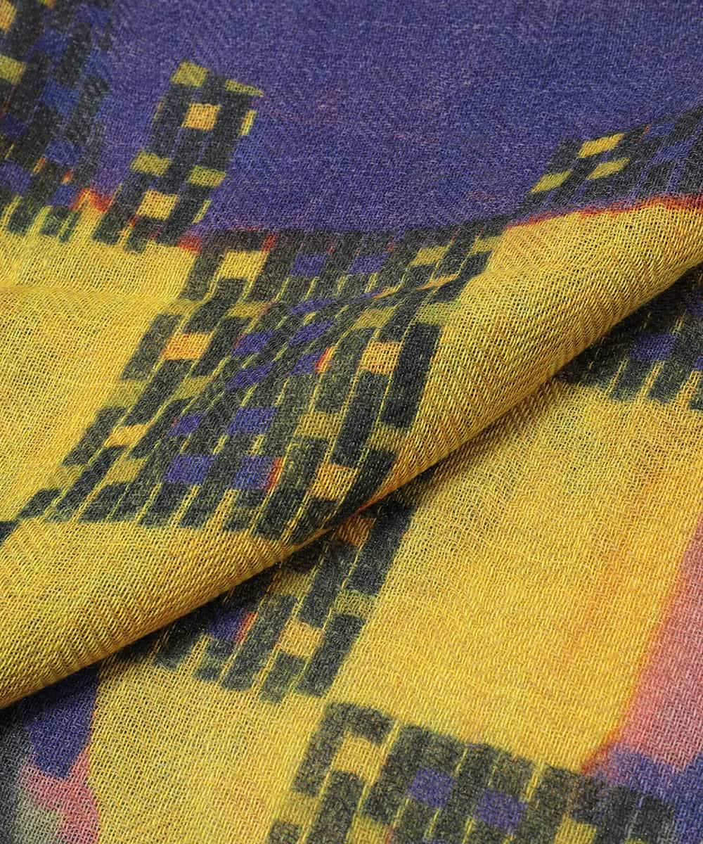 RK3AE01330 HIROKO KOSHINO(ヒロココシノ) Yama Stream プリントストール マスタード