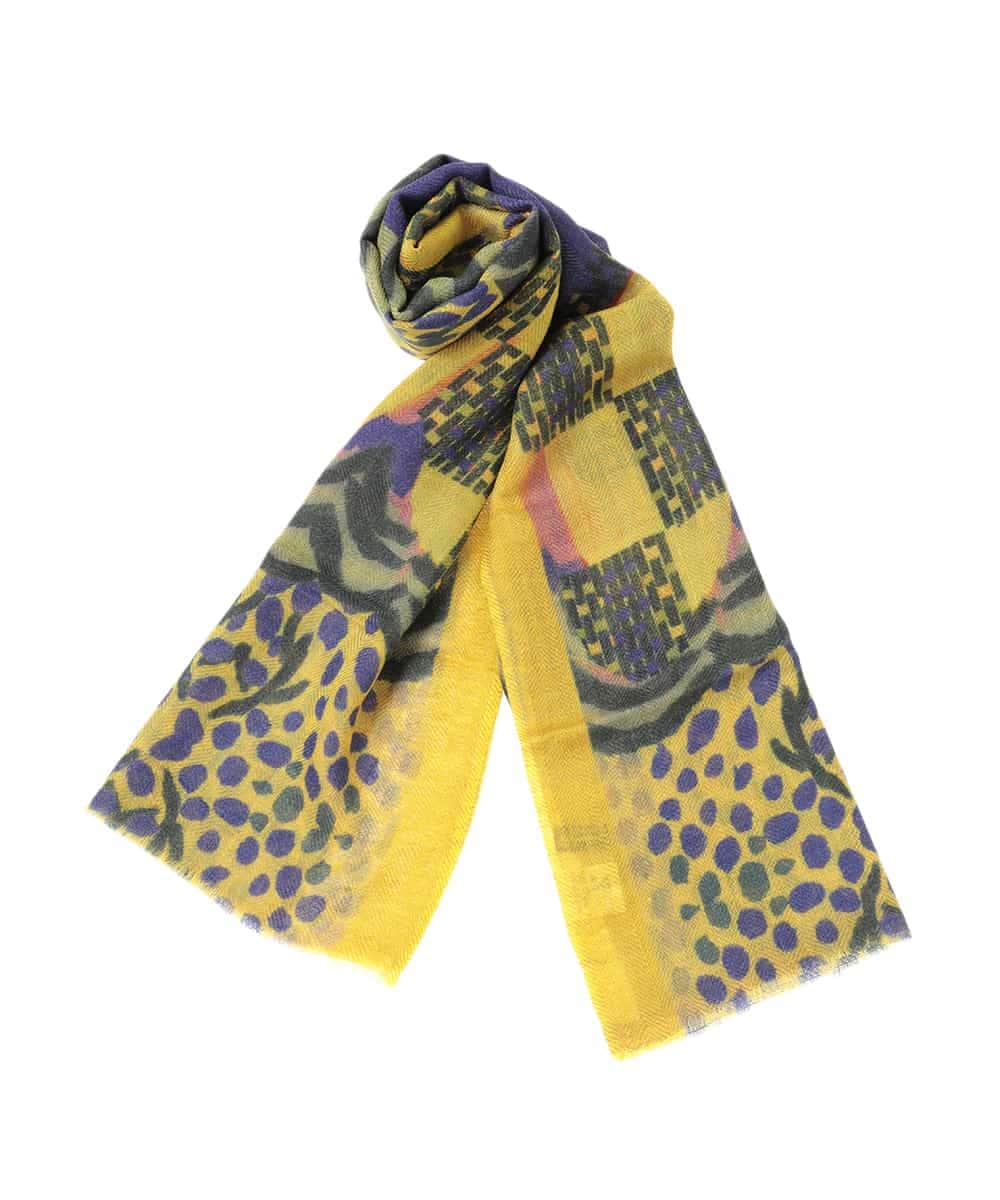 RK3AE01330 HIROKO KOSHINO(ヒロココシノ) Yama Stream プリントストール マスタード