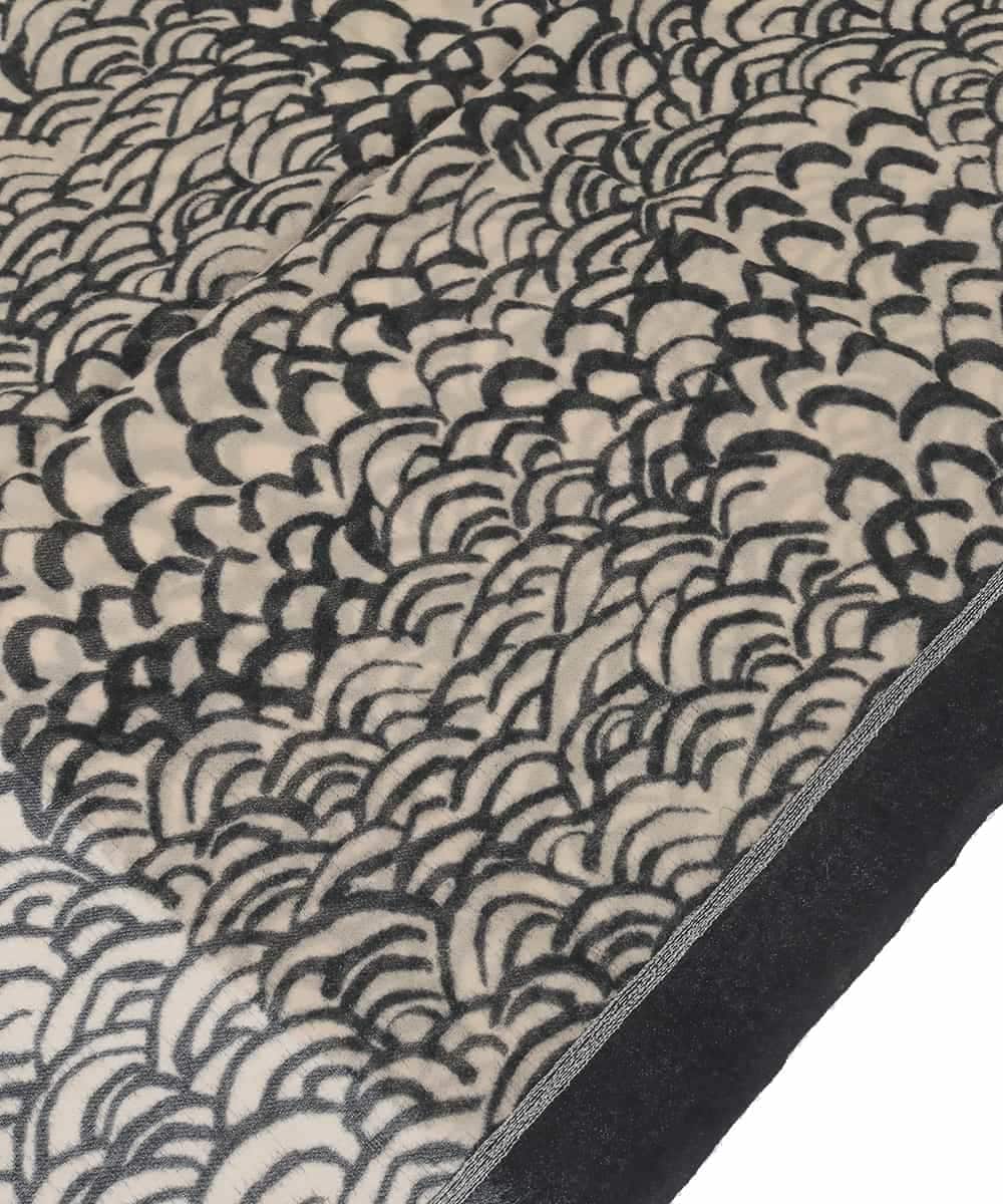 RK3CD01330 HIROKO KOSHINO(ヒロココシノ) ウェーブプリントストール ベージュ