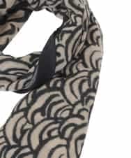 RK3CD01330 HIROKO KOSHINO(ヒロココシノ) ウェーブプリントストール ベージュ