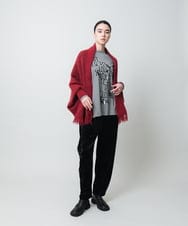 RK3CD02420 HIROKO KOSHINO(ヒロココシノ) フリンジニットストール ダークグレー