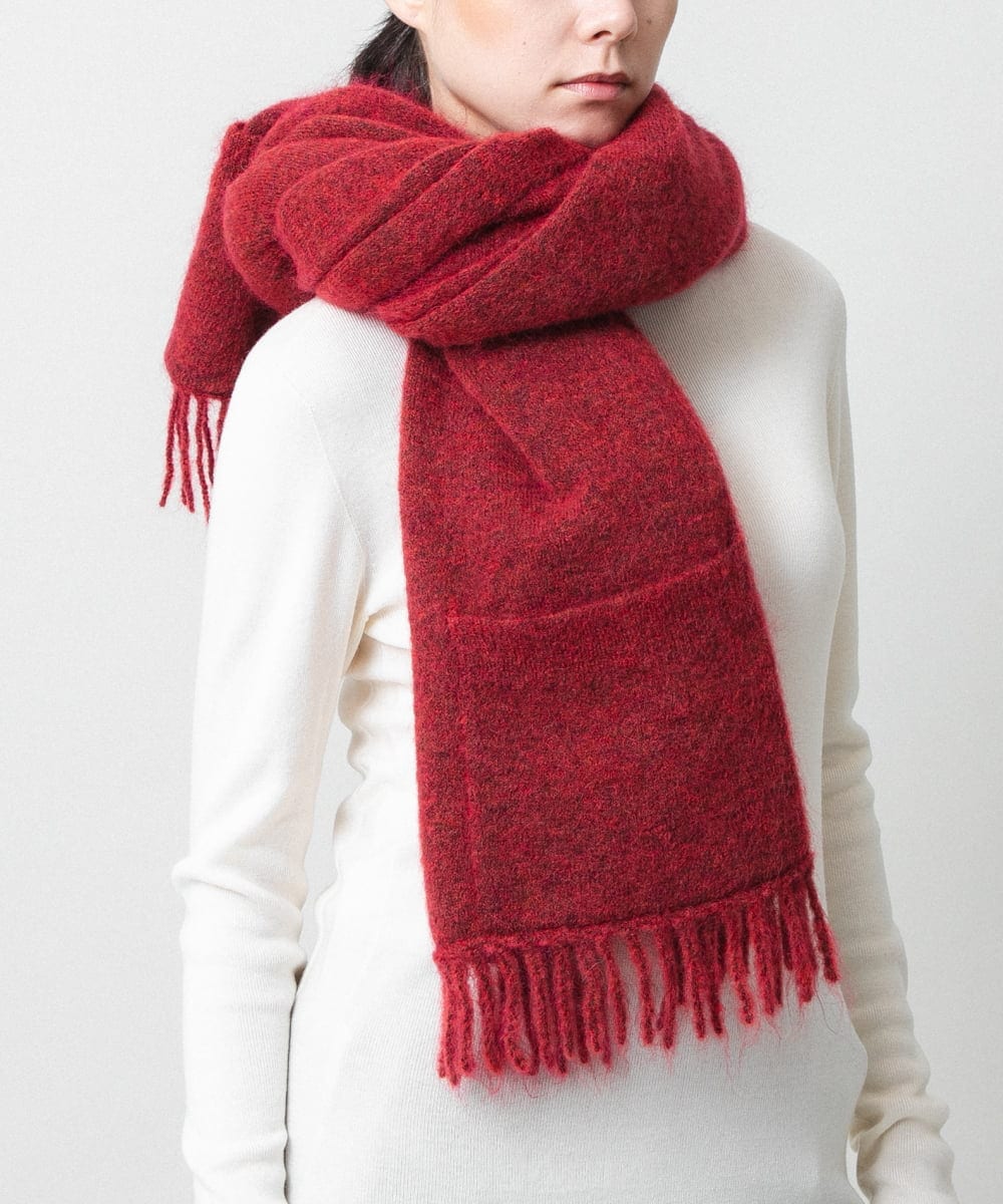 RK3CD02420 HIROKO KOSHINO(ヒロココシノ) フリンジニットストール ダークグレー