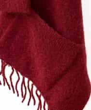 RK3CD02420 HIROKO KOSHINO(ヒロココシノ) フリンジニットストール レッド