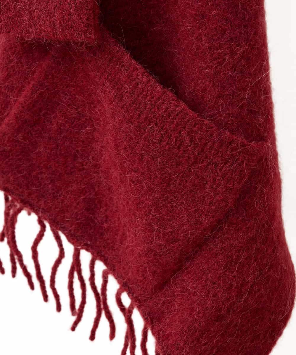 RK3CD02420 HIROKO KOSHINO(ヒロココシノ) フリンジニットストール レッド
