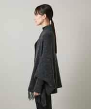 RK3CD02420 HIROKO KOSHINO(ヒロココシノ) フリンジニットストール ダークグレー