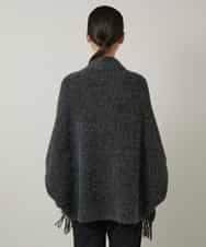 RK3CD02420 HIROKO KOSHINO(ヒロココシノ) フリンジニットストール ダークグレー