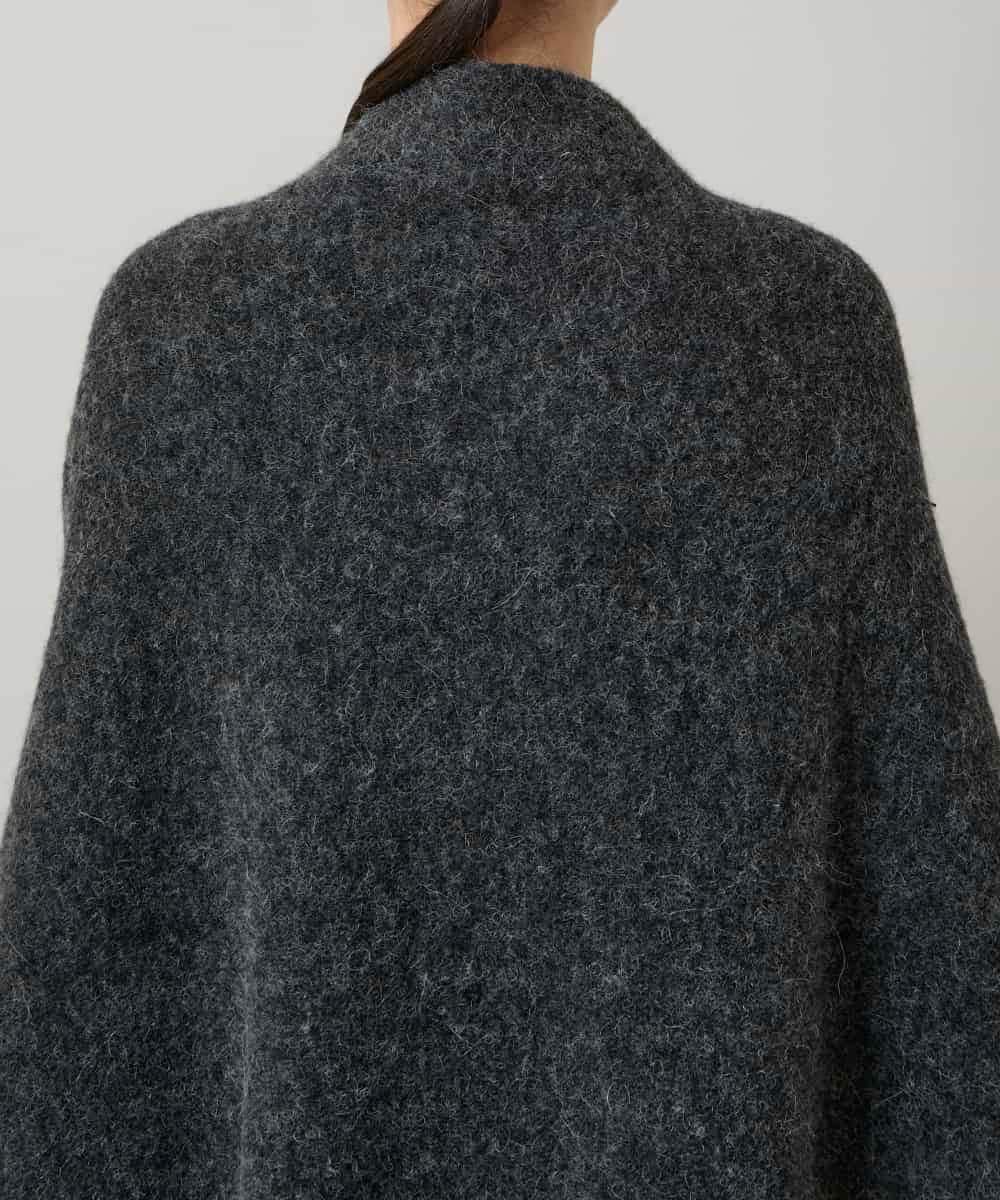 RK3CD02420 HIROKO KOSHINO(ヒロココシノ) フリンジニットストール ダークグレー