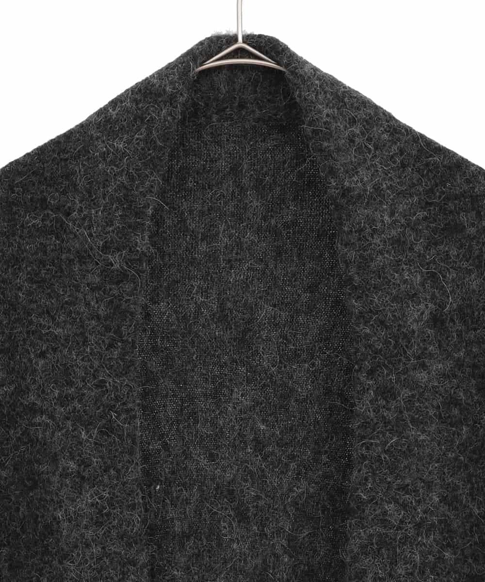 RK3CD02420 HIROKO KOSHINO(ヒロココシノ) フリンジニットストール ダークグレー