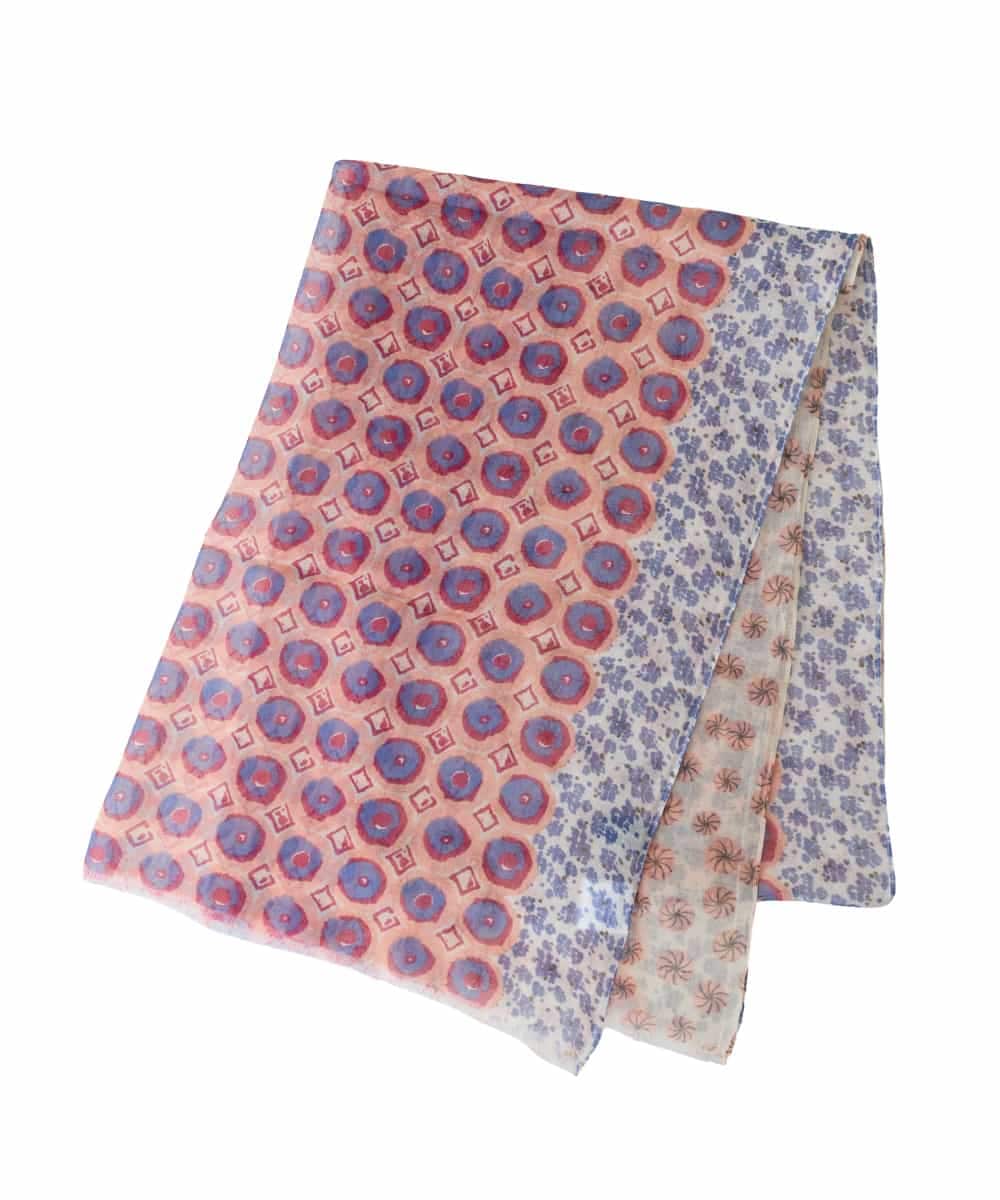 RK3ED11270 HIROKO KOSHINO(ヒロココシノ) モチーフミックスワイドストール オレンジ