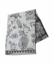 RK3FD01270 HIROKO KOSHINO(ヒロココシノ) ボタニカルプリントストール ブラック