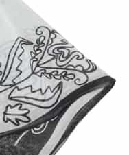 RK3FD01270 HIROKO KOSHINO(ヒロココシノ) ボタニカルプリントストール ブラック