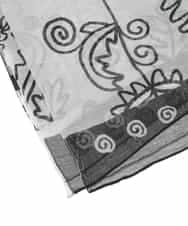 RK3FD01270 HIROKO KOSHINO(ヒロココシノ) ボタニカルプリントストール ブラック